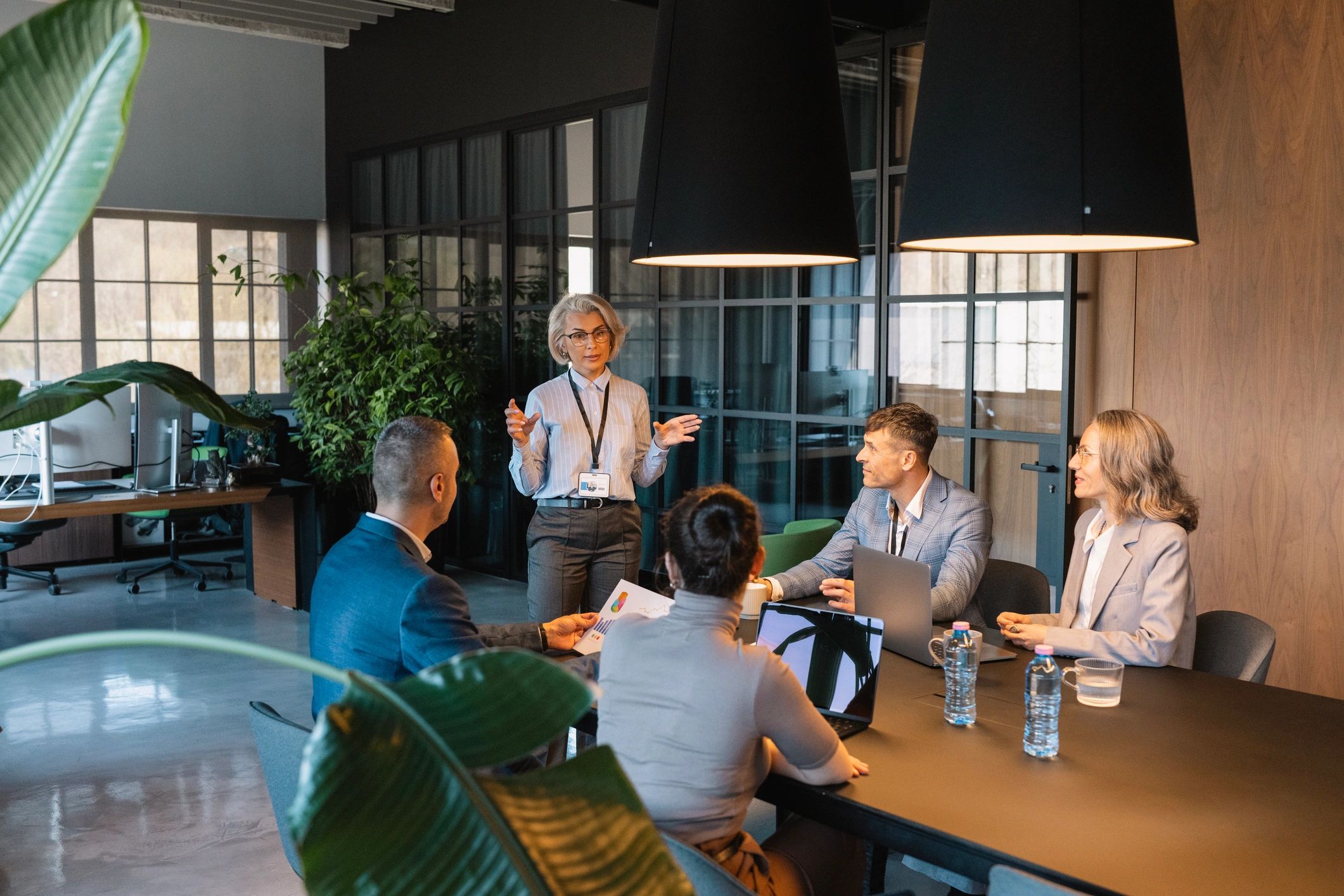 IT consultant presenting a strategy to a business team